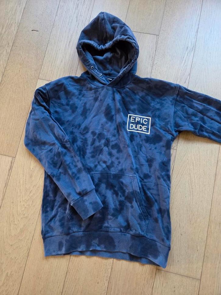 Blauwe trui met kap maat 170, Kinderen en Baby's, Kinderkleding | Maat 170, Zo goed als nieuw, Jongen of Meisje, Trui of Vest