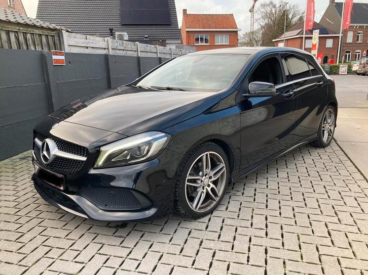 Mercedes A180 // Gekeurd, Auto's, Mercedes-Benz, Te koop, A-Klasse, Diesel, Euro 6, Berline, 5 deurs, Automaat, Zwart, Zwart, Leder en Alcantara