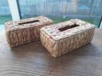 Rieten zakdoek/kleenex tissuehouders: €7 per stuk, Huis en Inrichting, Ophalen of Verzenden, Zo goed als nieuw