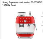 Smeg Espresso met molen 1650W rood NIEUW IN DOOS, Ophalen, Zo goed als nieuw
