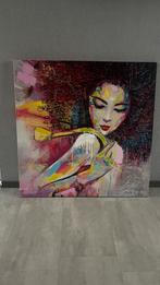 Kleurrijk abstract schilderij – vrouwportret – groot formaat, Ophalen