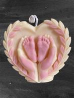 Kaars geboorte, Overige materialen, Crème, Nieuw, Ophalen of Verzenden