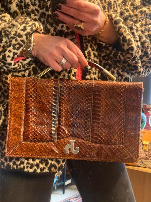 Jacques Heim slangenleer tophandle clutch, Handtassen en Accessoires, Tassen | Damestassen, Ophalen of Verzenden