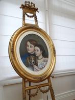 Oude pastel in vergulde lijst, Antiek en Kunst, Ophalen