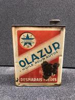 Bidon d’huile olieblik oil olie blik Olazur azur vintage, Verzamelen, Gebruikt, Ophalen of Verzenden