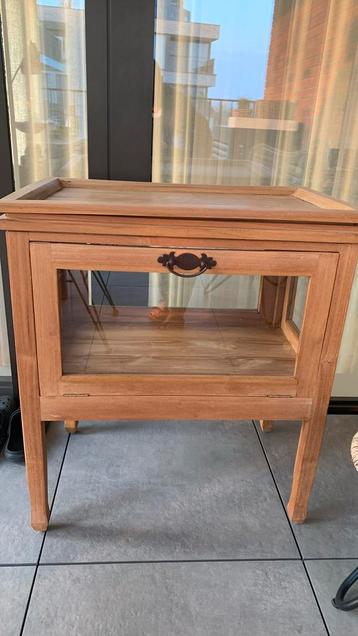 Teak theekast , h78cm b 45cm, l 70cm , afneembaar dienblad, Ophalen, Zo goed als nieuw