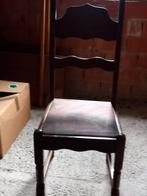 6 Houte stoelen met stoffe zit, Ophalen of Verzenden