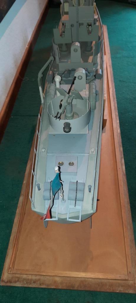 Groot volledig houten statisch oorlogsschip, Hobby en Vrije tijd, Modelbouw | Boten en Schepen, Zo goed als nieuw, Ophalen