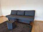 IKEA ÄLVDALEN slaapbank + IKEA voetenbank + tapijt - Zeer go, Ophalen, Zo goed als nieuw, Driepersoons, Stof