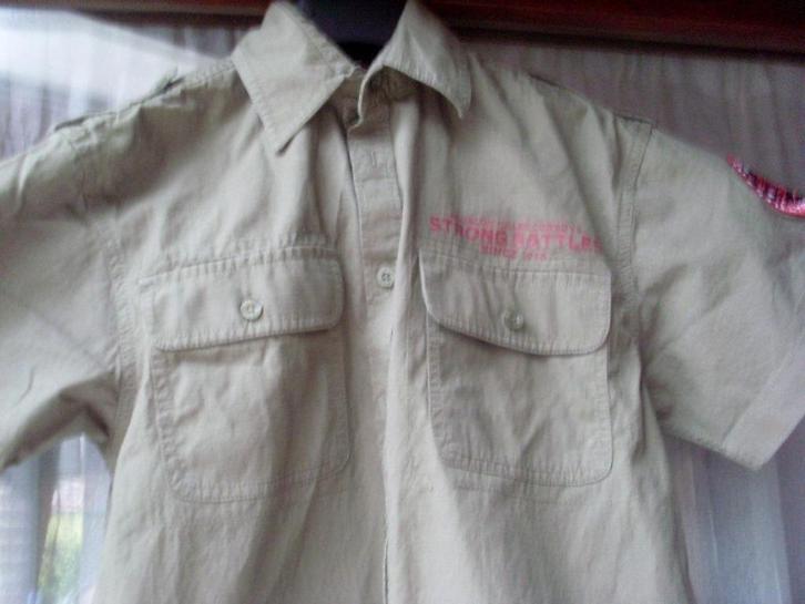 Kaki-groen hemd van C&A maat 134-140, Kinderen en Baby's, Kinderkleding | Maat 140, Gebruikt, Jongen, Shirt of Longsleeve, Ophalen of Verzenden