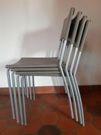 4 stapelbare keukenstoelen, Huis en Inrichting, Stoelen, Ophalen, Kunststof, Gebruikt, Bruin