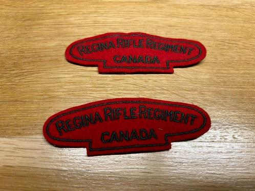 WWII - 2 insignes régimentaires canadien, Collections, Objets militaires | Seconde Guerre mondiale, Autres, Enlèvement ou Envoi