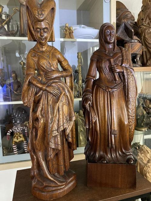 Margaretha van Oostenrijk+Maria van Bourgondië moeder-dochte, Antiek en Kunst, Kunst | Beelden en Houtsnijwerken, Ophalen of Verzenden