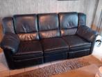 lederen zetels 3zit, 2zit met relaxfunctie, Huis en Inrichting, Zetels | Zetels, Ophalen, Gebruikt, Leer