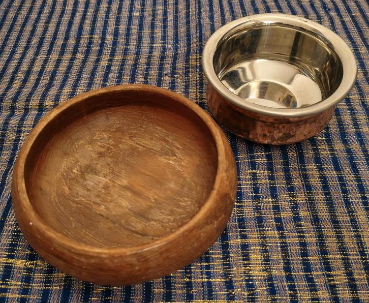 Lot de bols artisanaux – bois & cuivre/inox, Antiquités & Art, Curiosités & Brocante, Enlèvement