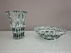 Set : vaas en schaal in kristal Val Saint Lambert, Antiek en Kunst, Ophalen