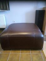 Bruin lederen poef 90x90cm/h=40cm, Enlèvement, 75 à 100 cm, Carré, Comme neuf