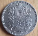 MONACO : 20 FRANCS 1947 KM 124 Unc !!, Ophalen of Verzenden, Losse munt, Overige landen