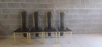 4 kwaliteitsstoelen in gouden afwerking beschikbaar voor biedingen