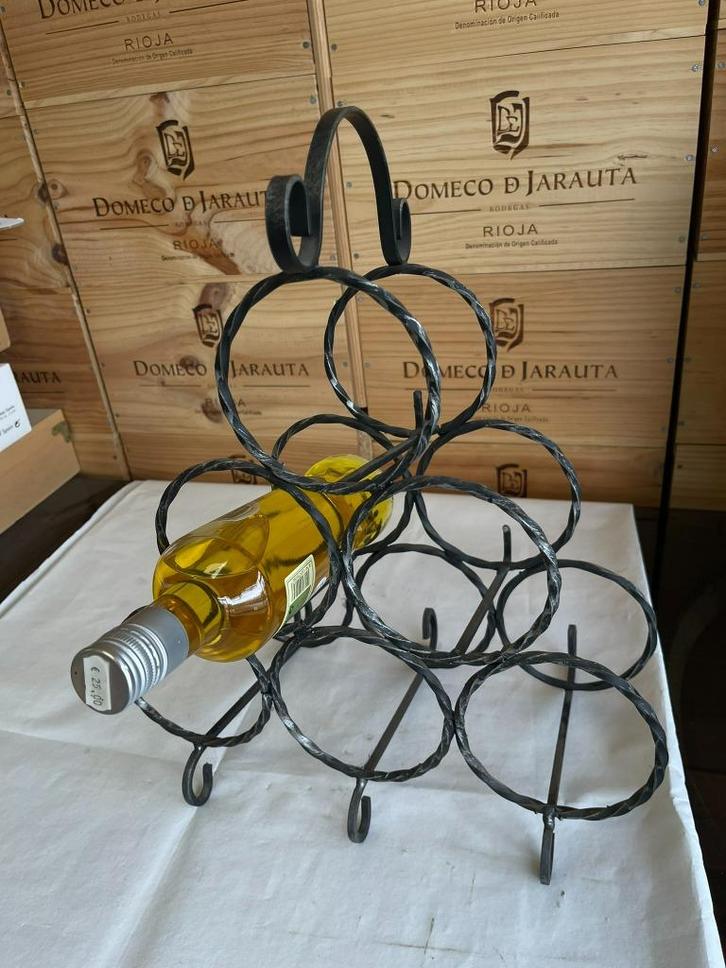 Smeedijzeren wijnrekje voor 6 flessen, Huis en Inrichting, Woonaccessoires | Wijnrekken, Zo goed als nieuw, Minder dan 50 cm, Metaal