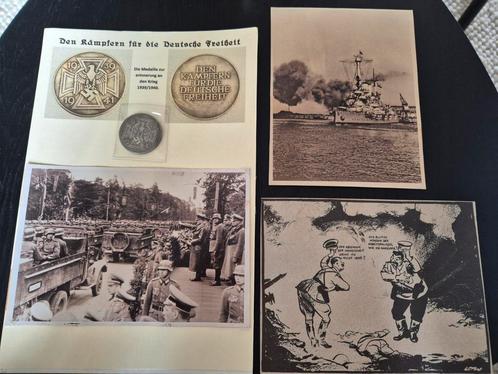 WOII medaille + foto's + karikatuur + uitleg (Polen 1939), Verzamelen, Militaria | Tweede Wereldoorlog, Ophalen of Verzenden