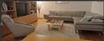 Grote hoekbank + 1 grijze draaistoel, Ophalen, Zo goed als nieuw, Leer, Moderne