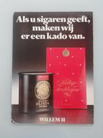 Willem II sigaren reclame., Ophalen of Verzenden, Gebruikt, Reclamebord