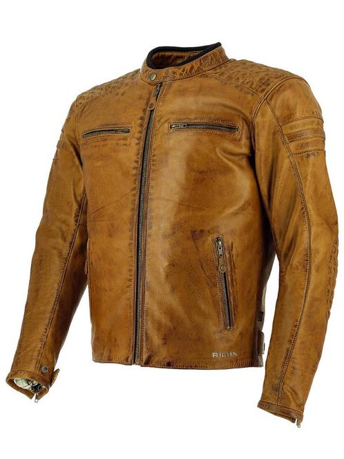 Motorjas Richa Daytona 60S cognac maat 48, Motoren, Kleding | Motorkleding, Jas | leer, Heren, Tweedehands, Ophalen