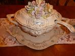 Vintage soepterrine met bloemen, Ophalen