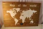 Prachtige Houten Wereldkaart 'Map of the World' - 78x55, Ophalen of Verzenden