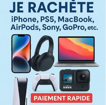 Je rachète iPhone, PS5, PS4, MacBook, AirPods, Sony, Xbox, Enlèvement, Playstation 5