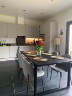Zwarte houten eettafel, Huis en Inrichting, Tafels | Eettafels, Ophalen, 100 tot 150 cm, Vijf personen of meer, Rechthoekig