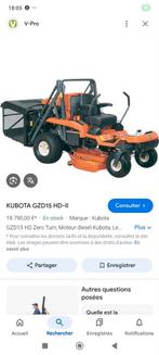 Tracteur tondeuse Kubota, Ophalen