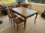 Houten tafel met 6 stoelen 140x90cm, Huis en Inrichting, Tafels | Eettafels, Ophalen, Gebruikt, 100 tot 150 cm, 50 tot 100 cm