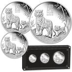 2022 PerthMint Australian Lunar Series III Year of the Tiger, Postzegels en Munten, Ophalen of Verzenden, Setje, Zilver