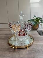 Glazen met karaf op spiegelblad, Antiek en Kunst, Ophalen