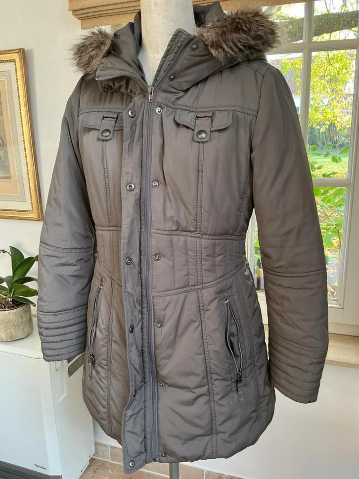 Gewatteerde parka met kap, maat 42 Mexx, Kleding | Dames, Jassen | Winter, Gedragen, Maat 42/44 (L), Bruin, Ophalen of Verzenden