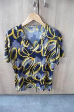 Blauw geel geprinte bloes (K680), Kleding | Dames, T-shirts, Maat 38/40 (M), Blauw, Ophalen of Verzenden, Zo goed als nieuw
