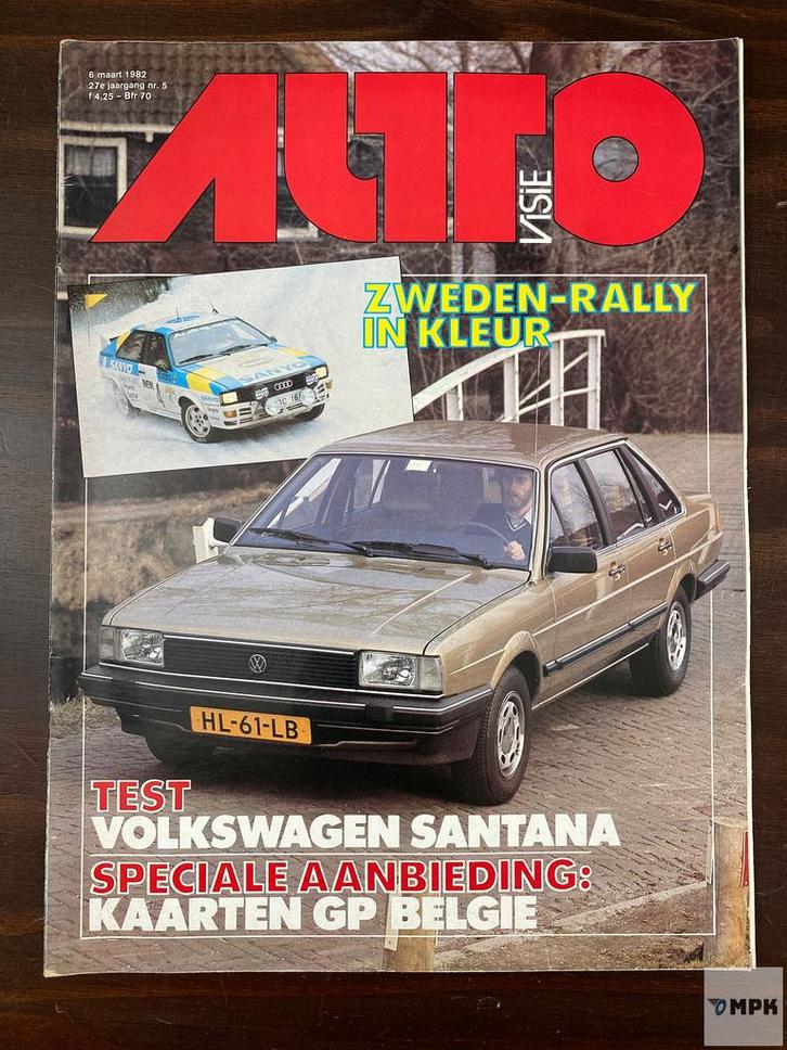 Magazine Autovisie Volkswagen Santana 1982 Nederlands, Boeken, Auto's | Folders en Tijdschriften, Gelezen, Ophalen of Verzenden