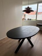 Zwarte stijlvolle tafel ovaal eik - 200 x 115 cm, Huis en Inrichting, Ophalen, Zo goed als nieuw, Ovaal, Metaal
