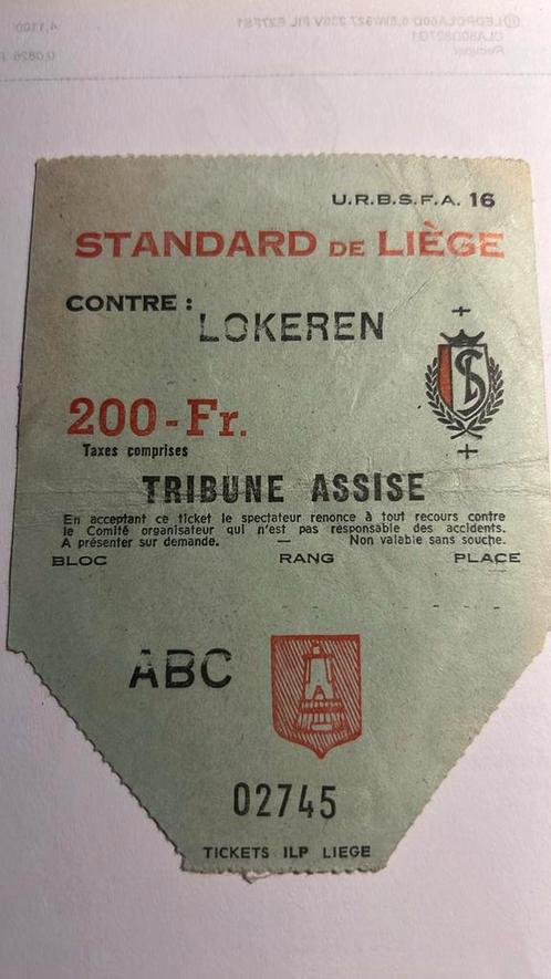 Ticket Standard de Liège - SK Lokeren Années 70, Collections, Articles de Sport & Football, Utilisé, Autres types, Envoi