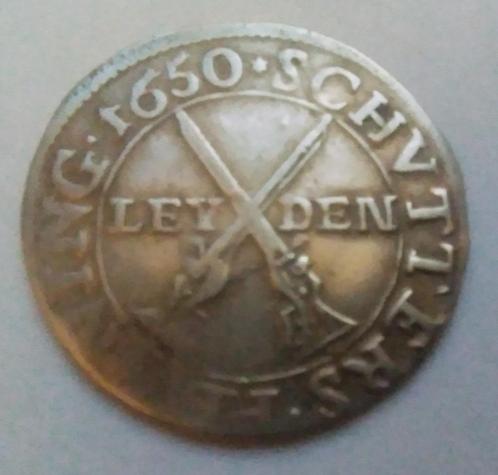 schutterspenning leyden 1650 zilver, Postzegels en Munten, Penningen en Medailles, Zilver, Ophalen of Verzenden