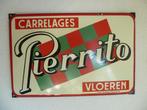 EMAILLE RECLAME BORD"PIERRITO TEGEL VLOEREN"UIT 1958, Verzamelen, Merken en Reclamevoorwerpen, Ophalen of Verzenden, Gebruikt
