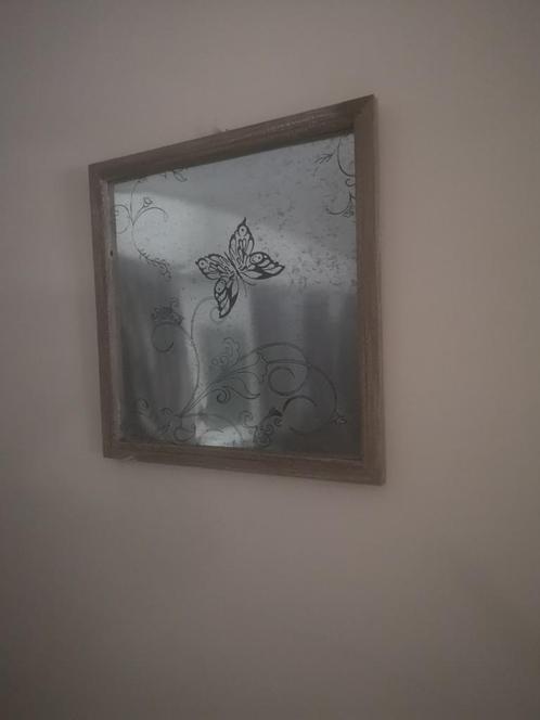 Ets op aluminium – vlinder – 45 x45 cm, Antiek en Kunst, Antiek | Glaswerk en Kristal, Ophalen of Verzenden