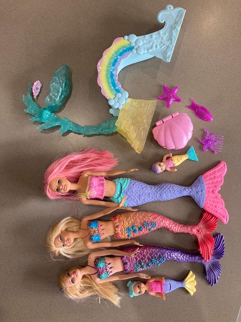 5 sirènes Barbie + accessoires, Enfants & Bébés, Jouets | Poupées, Utilisé, Barbie