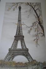 Parijs Eiffeltoren / Prachtige Litho uit 1960-1970 - UNIEK !, Maison & Meubles, Comme neuf, Enlèvement ou Envoi