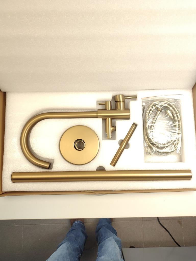 Luxe Vrijstaande Badmengkraan - Geborsteld Goud (Nieuw) -, Huis en Inrichting, Badkamer | Badtextiel en Accessoires, Nieuw, Overige typen