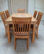 Eettafel + 6 stoelen, Ophalen, Hout, Gebruikt, Bruin