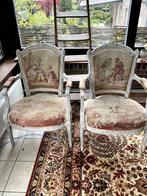 2 antieke stoelen met authentiek bekleed gobelin, Antiek en Kunst, Antiek | Meubels | Stoelen en Sofa's, Ophalen