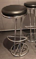 2 barkrukken van roestvrij staal en kunstleer, Ophalen, Gebruikt, Met voetsteun, 60 tot 90 cm